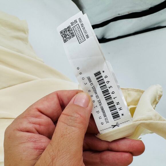 Anthropologie Endless Shirt Dress Cream Beige Button Front Size XL (No Belt) - Picture 5 of 9